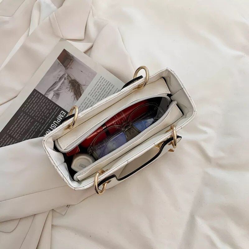 Handtasche 2021 Marke Totes Hohe Qualität Mode Klassische Stepp Quadratischen Griff Tasche Frauen Umhängetaschen_voghion.com
