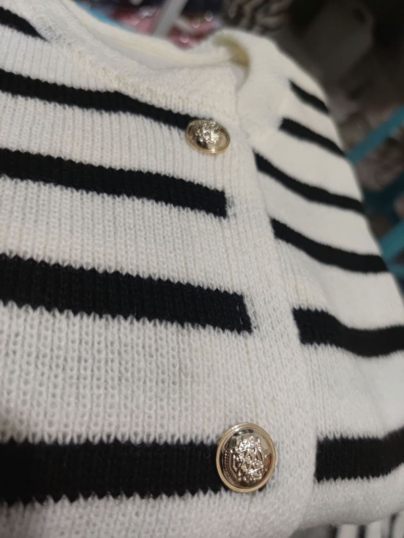 Damenbekleidung Schicke gestreifte Strickjacke Damen Pullover Mantel - Weiche Herbst-Oberbekleidung mit Rundhalsausschnitt, Slim Fit, lässig & elegant_voghion.com