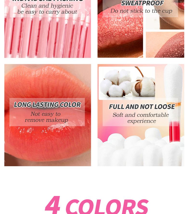 Lip Tint Swabs – 8HR Transfer-Proof Liquid Lipstick (4 Shades)_voghion.com