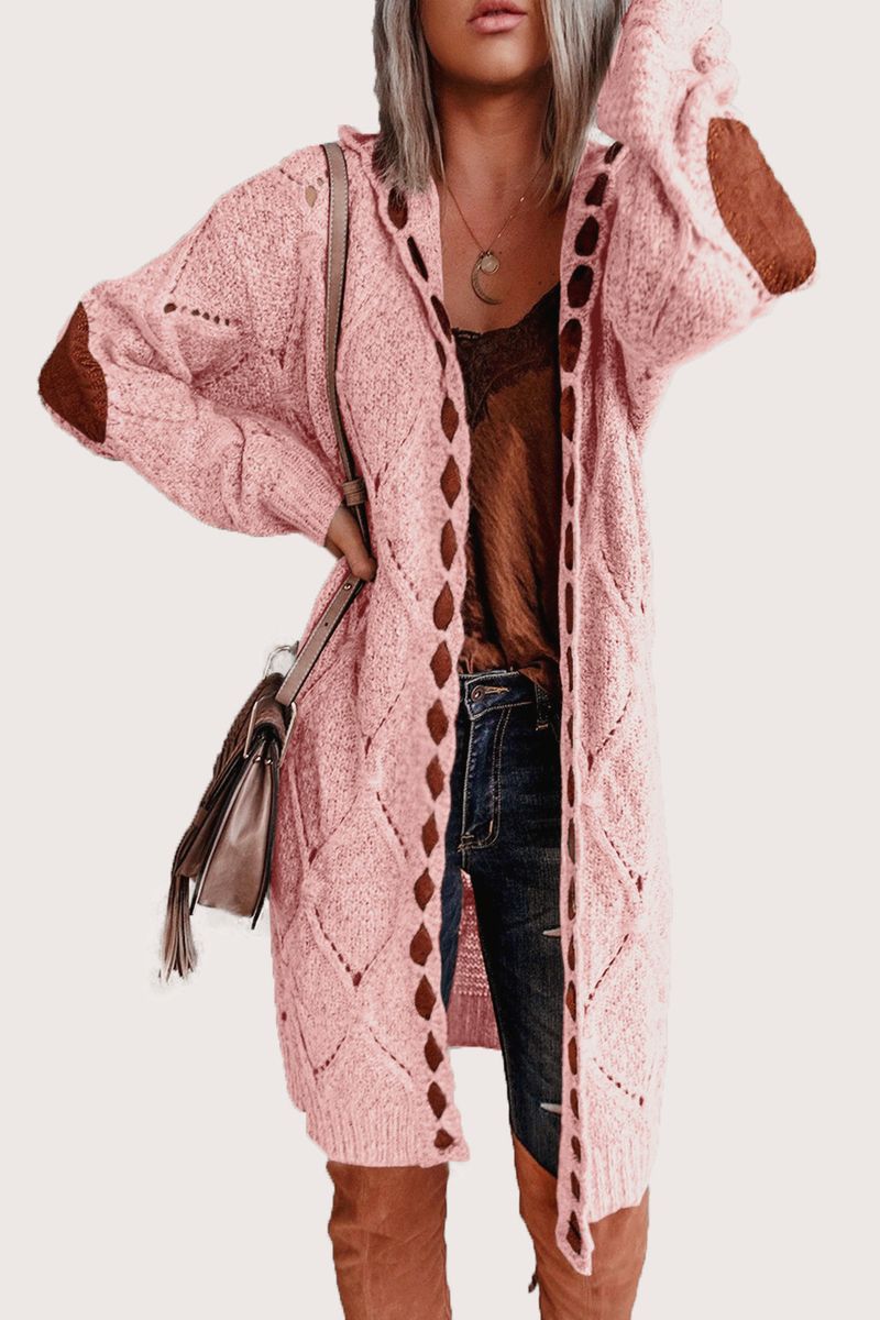 Maglione con cappuccio lavorato a maglia da donna, a maniche lunghe, cardigan, giacca_voghion.com