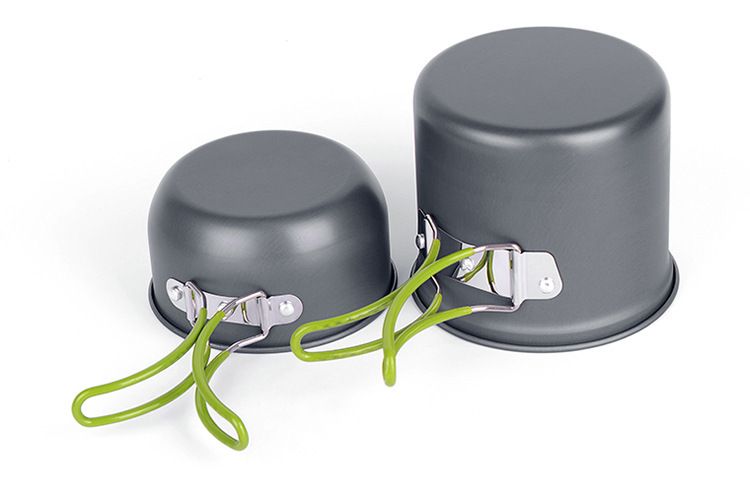 Outdoor Camping Portable Cookware 1-2 Person High Temperature Resistant 5-Piece Non-Stick Pot Set_voghion.com
