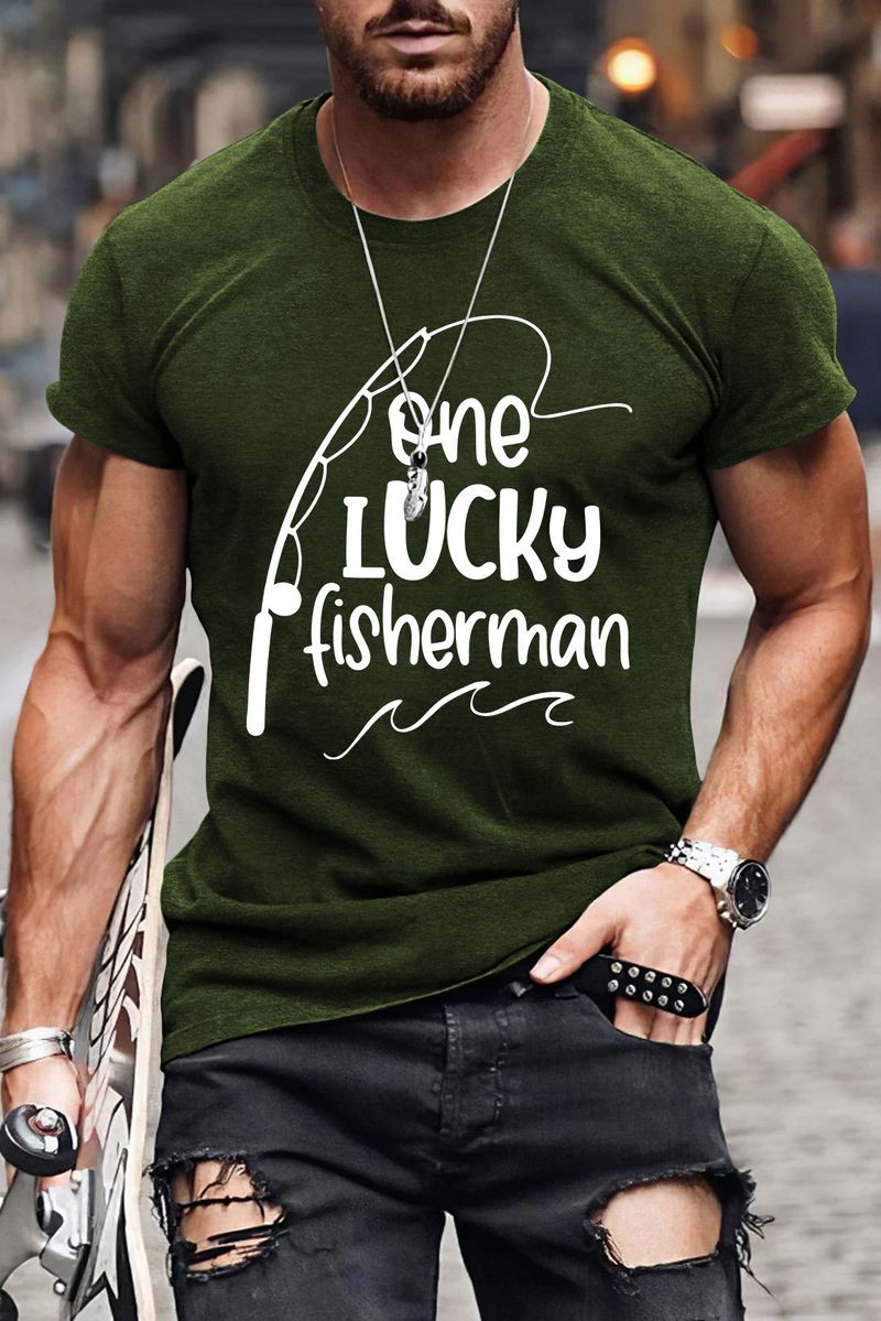 Herren-T-Shirt mit Grafikdruck – Baumwoll-T-Shirt mit Vintage-Angelmotiv (Schwarz/Dunkelgrau/Militärgrün, S-XXL)_voghion.com