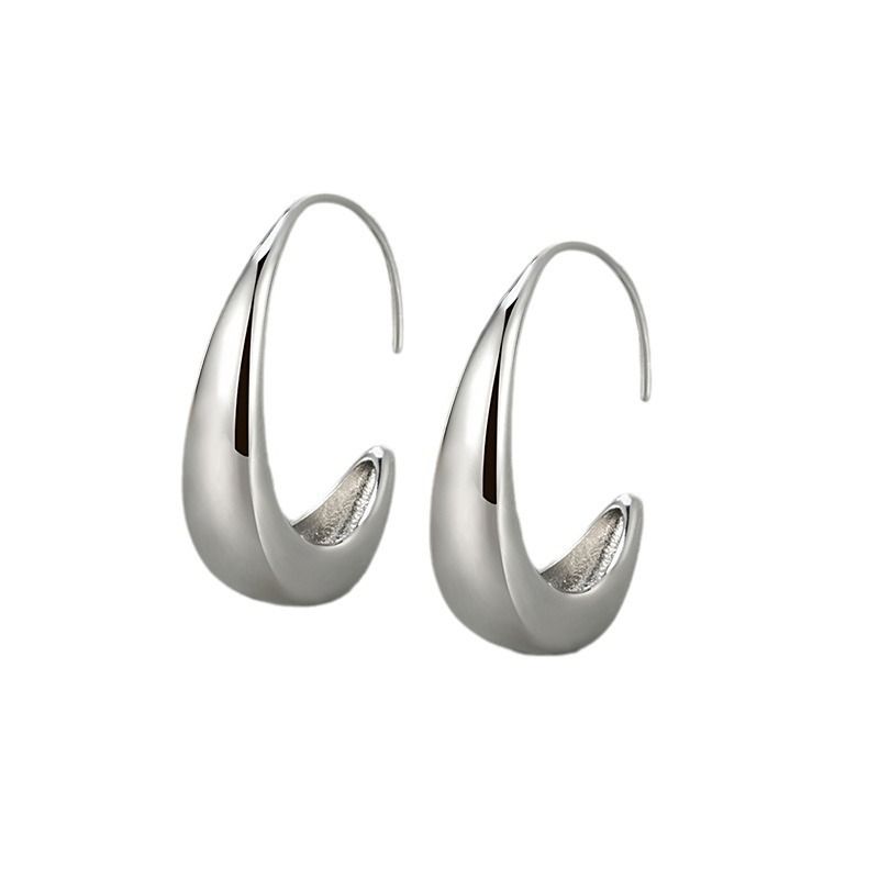Orecchini a gancio a forma di C di design di nicchia, ganci per le orecchie minimalisti di alta qualità, alla moda, unici e alla moda._voghion.com