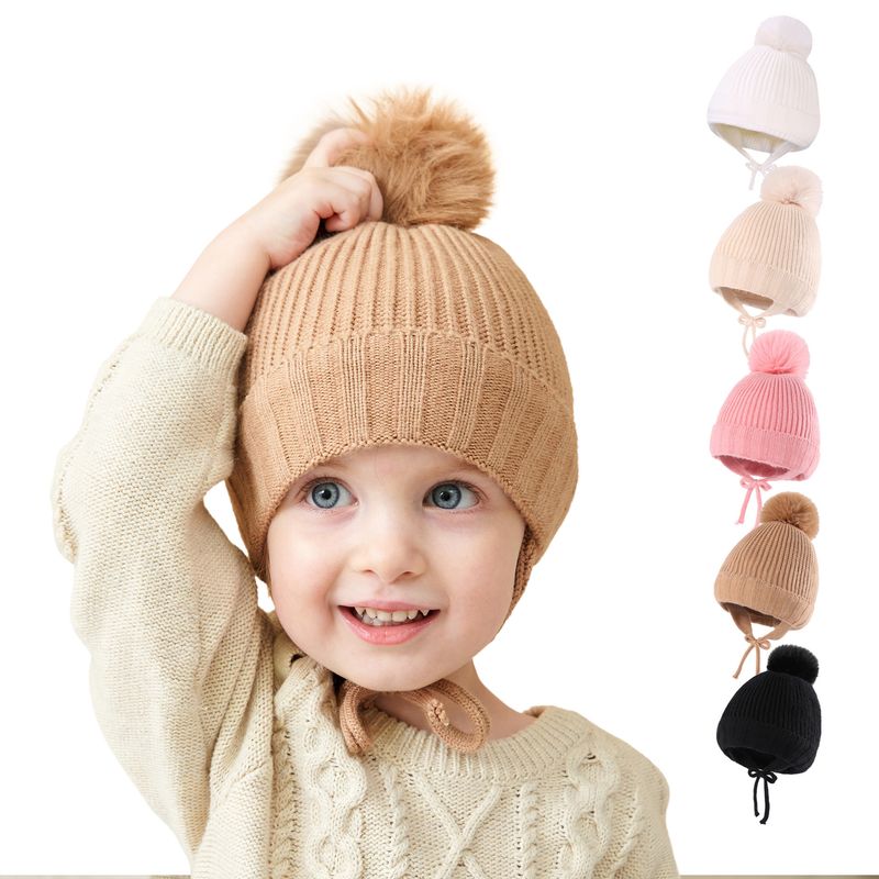 Vêtements pour bébé, protection auditive tressée et bonnet chaud en polaire pour bébé_voghion.com