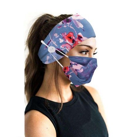Tie-dye katoenen knoop bedrukte masker hoofddoek accessoires yoga sport elastische hoofdband_voghion.com