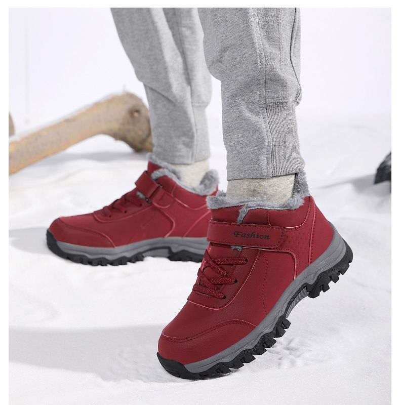 Stivali da neve invernali da uomo e da donna, impermeabili, antiscivolo, comode, isolate, scarpe da trekking per passeggiate all'aperto, abbigliamento casual_voghion.com