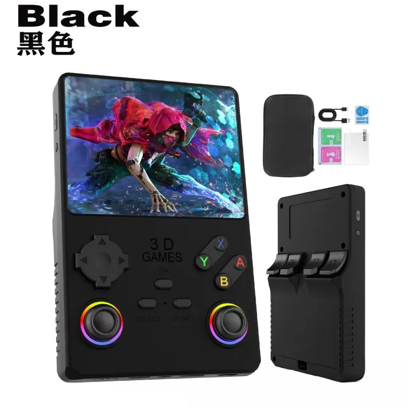 2025 V40MAX Handheld Game Console 4'' IPS Screen 4000mah Battery Joystick RGB Lighting Effect 256GB With More Than 40000_voghion.com