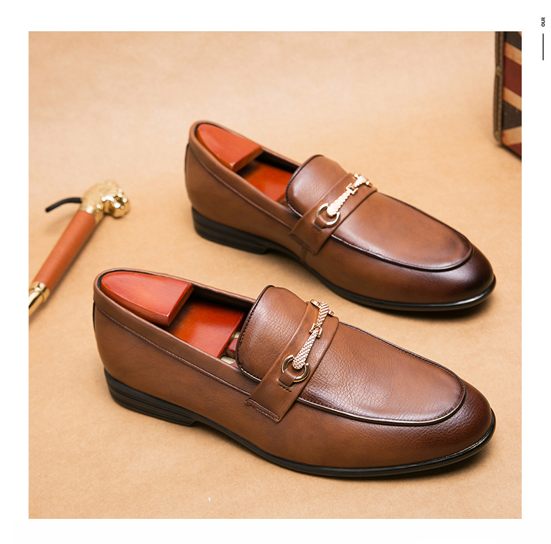 Miesten Oxford Dress Kengät Slip-On Loafers Business Casual Derby Kengät Muoti teräväkärkiset nahkakengät_voghion.com