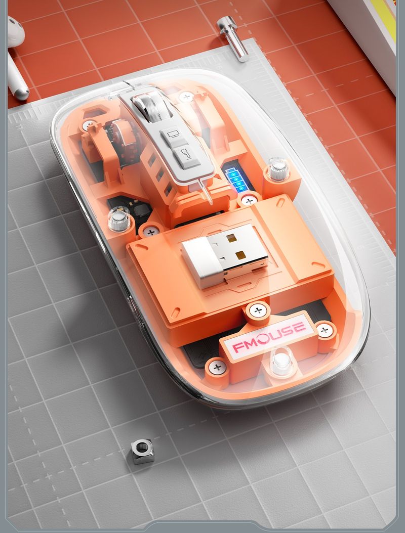 Digitex Digitex Trasparente Luminoso Magnetico Silenzioso Ricaricabile Adatto per Telefoni Huawei Tablet Laptop Mouse Wireless_voghion.com