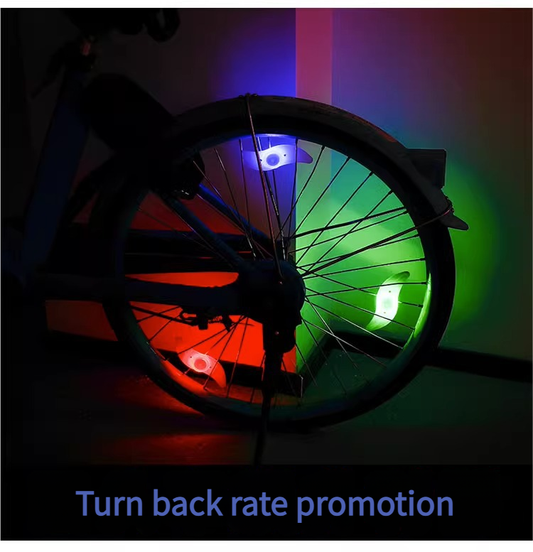 Raggi per bicicletta, mountain bike, foglia di salice, filo d'acciaio, ruota di fuoco colorata, luce in silicone, accessori per ciclismo_voghion.com