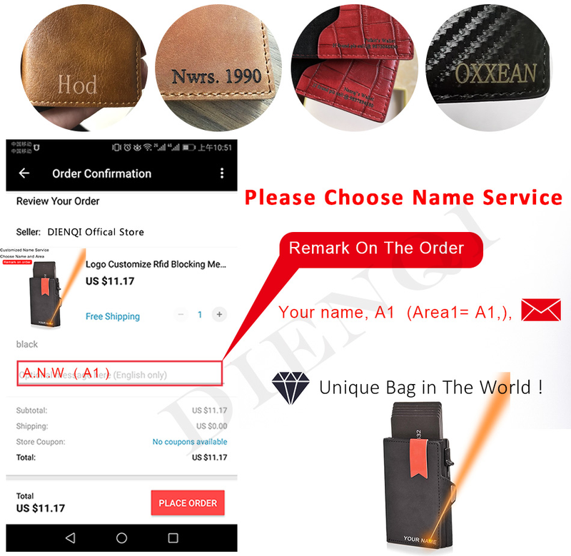 Dienqi carteira masculina de fibra de carbono, carteira pequena com três dobras em couro preto e mágico, bolsa pequena para dinheiro_voghion.com