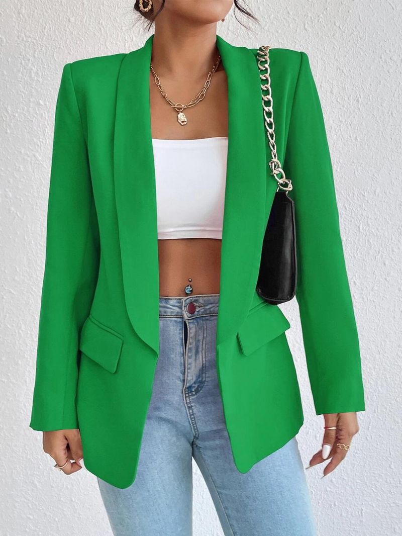 Women's Clothing Autumn And Winter Solid Color Lapel Small Suit Temperament Commuter Jacket_voghion.com