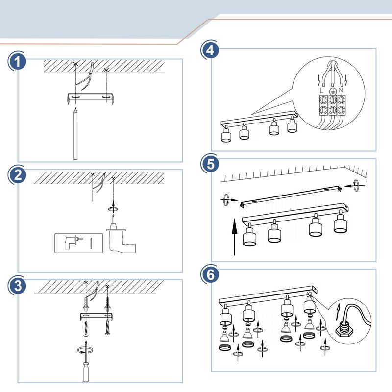 Glitzerlife Deckenstrahler Weiß Deckenleuchte 4 Flammig - Modern Schwenkbar Deckenspots GU10 Deckenlampe Eckig Metall Flurlampe In Für Büro Schlafzimmer Esszimmer_voghion.com