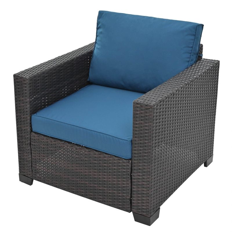 10 Piece PE Rattan Patio Furniture Set, Sectional Sofa Set, Outdoor Patio Furniture Set With Cushions & Tempered Glass Coffee Table_voghion.com