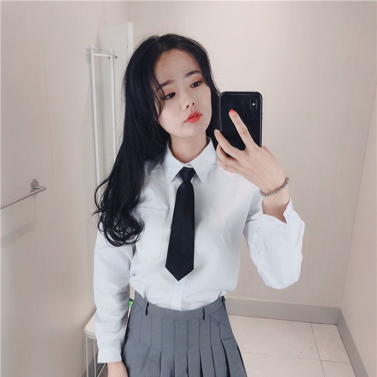 Uniforme DK Ins Cool Harajuku Piccola Per Donna Trendy Versione Coreana Tinta Unita Decorativa College JK Studente Giapponese_voghion.com