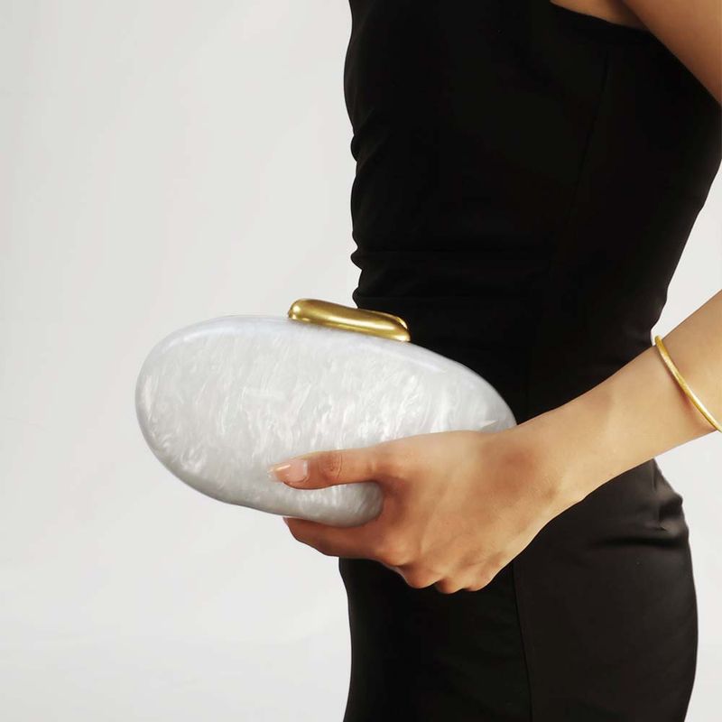 Borsa a tracolla singola da donna, modello irregolare, in acrilico, da sera, da sposa, 2024_voghion.com