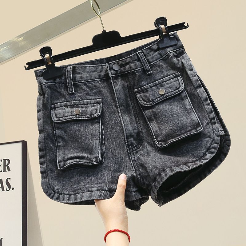Short en jean de travail pour femme été 2024, nouveau design de niche, taille haute, style fin, jambe large, fille épicée ultra_voghion.com