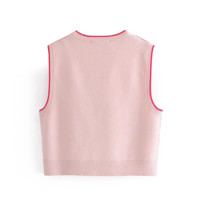 Camiseta de tirantes de punto versátil de moda para mujer de verano 2024_voghion.com
