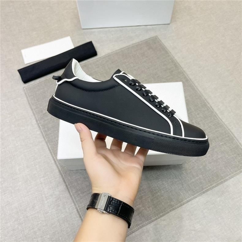 Zapatillas bajas Ji blancas a rayas de nuevo estilo, de piel auténtica, con cordones, modernas, versátiles, de la familia G, para hombre._voghion.com
