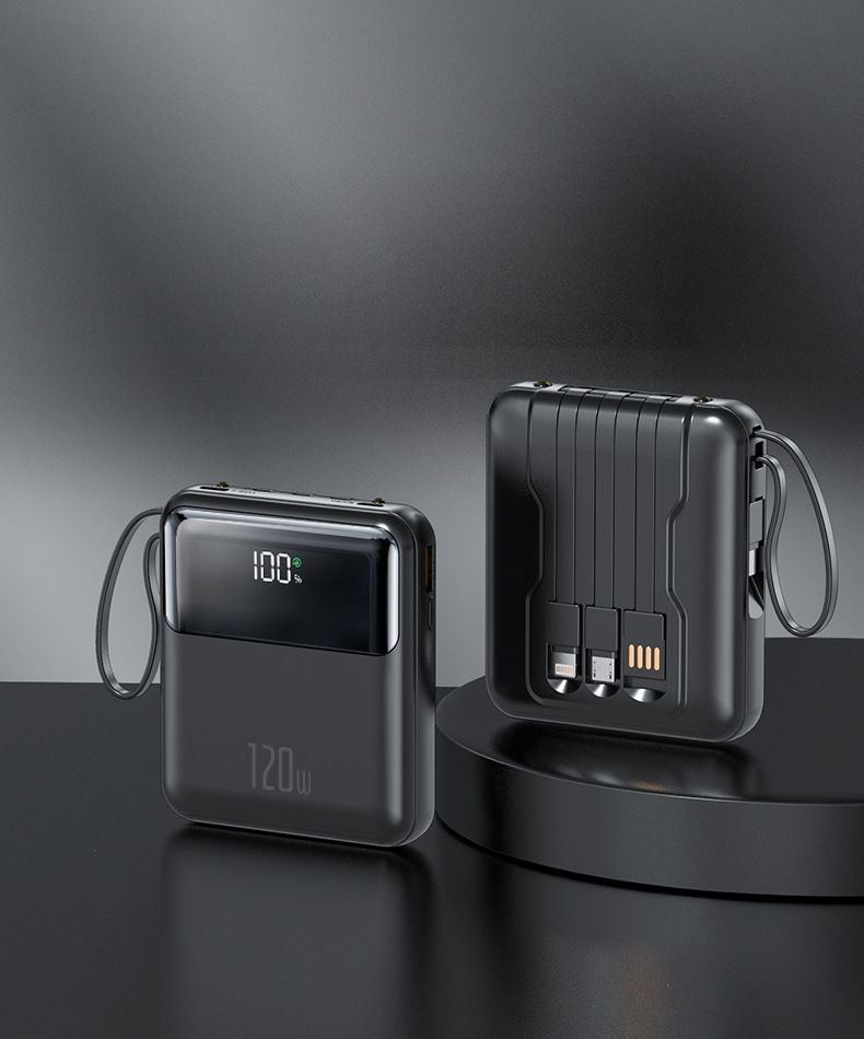 22.5W Super Fast Charging Power Bank 20000mAh With Built-in Cable, Portable External Battery Pack, PD3.0 Quick Charge, LED Display, Travel-Friendly_voghion.com