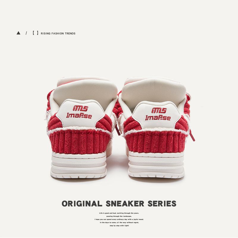 Chaussures tendance rouges pour hommes et femmes, édition limitée, style Bread, pour le Nouvel An chinois (2025)_voghion.com