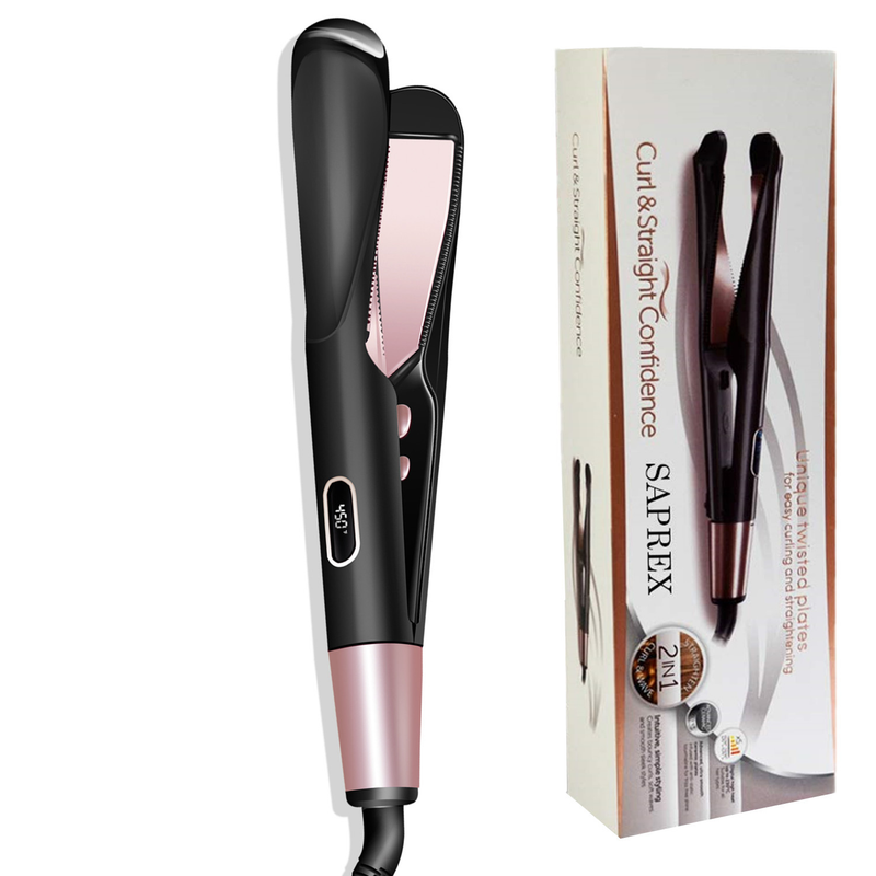 Straightener And Curler 2-in-1, Professional Negative Ion Curler, Fast Heating_voghion.com