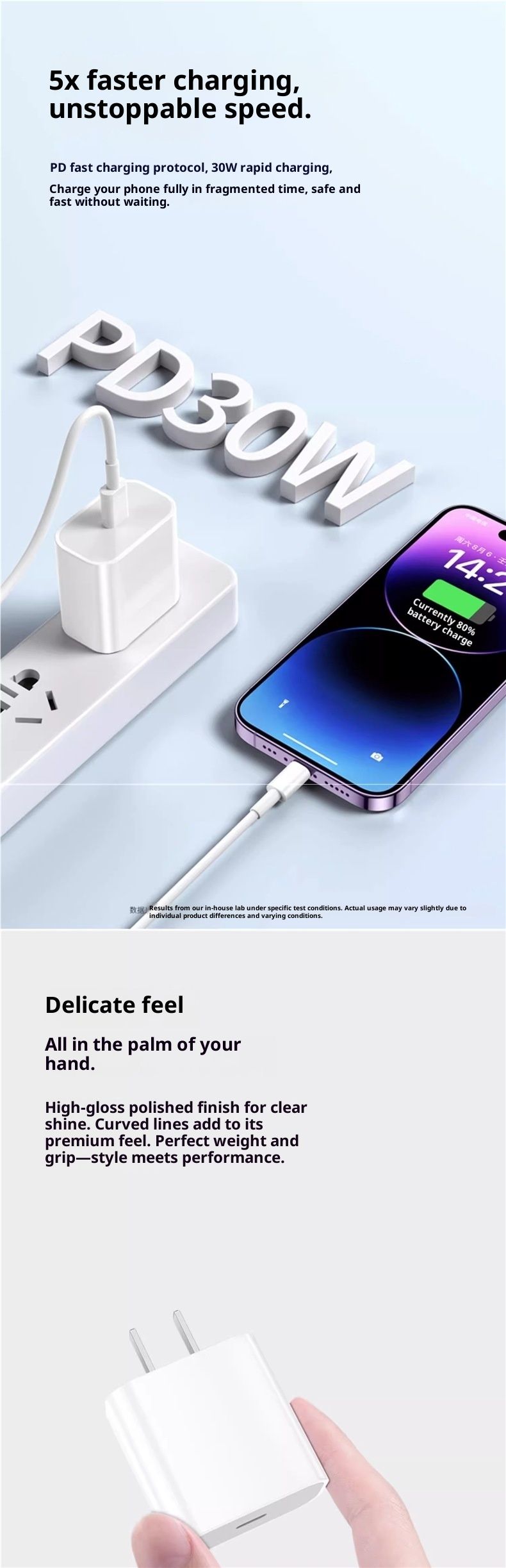 Compatible With 30W 20W Mobile Phone Fast Charger PD Charging Cable Type-C Interface Plug_voghion.com