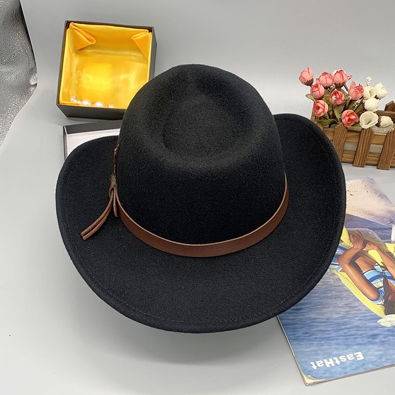 Tibetansk ull cowboyhatt vestlig gentleman filthatt jazzhatt herre vinterhatt_voghion.com