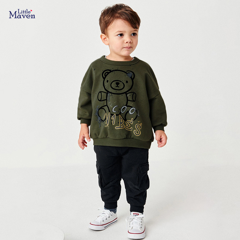 Little Maven Autumn New Boys' Home Kids' Pants Sweater Two Piece Set_voghion.com