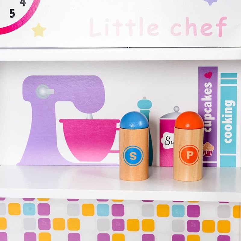 Sturdy Quality Realistic Design Kid's Wooden Pretend Cooking Play Kitchen Set Boost Cognitive Skills For Kids_voghion.com