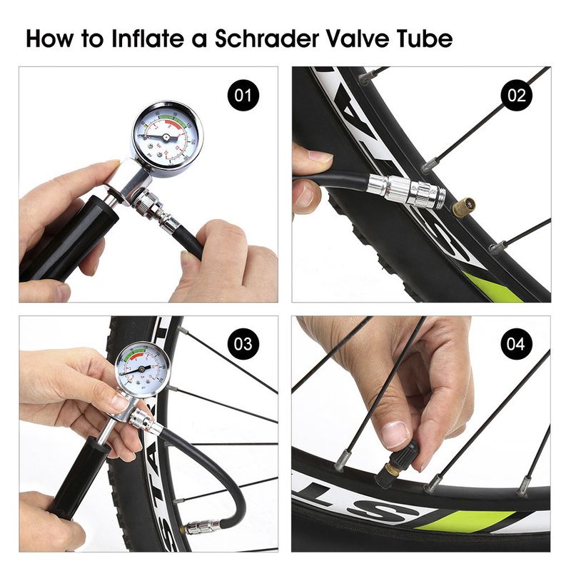 Bomba de alta pressão portátil para bicicleta americana, mini bomba para reparo de pneus_voghion.com