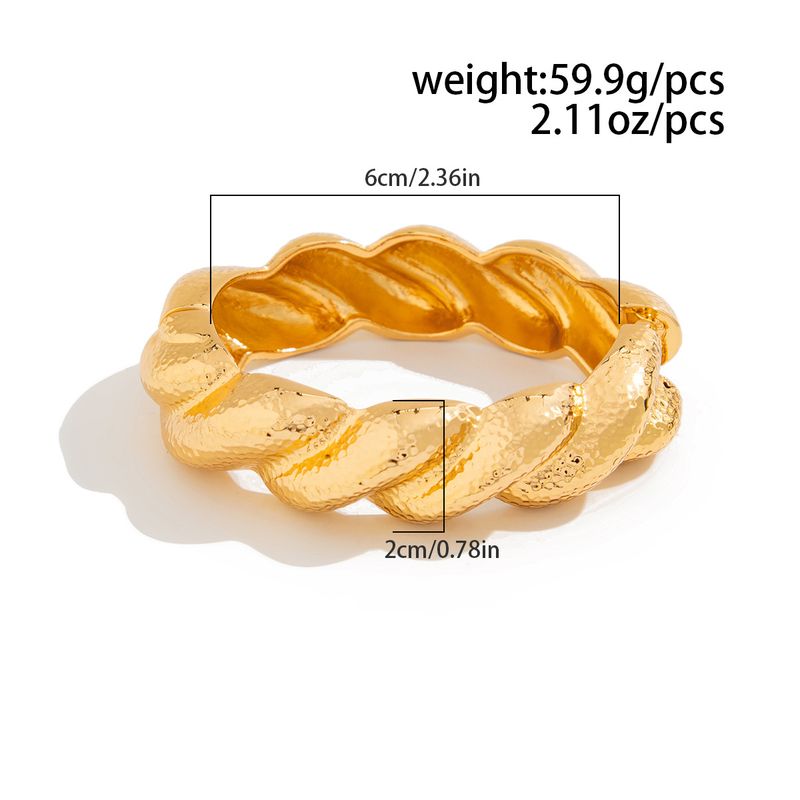 Armband Punk Brede Armband Dames Zwaar Ontwerp Ring Overdreven Draad Twist Lijn Armband_voghion.com
