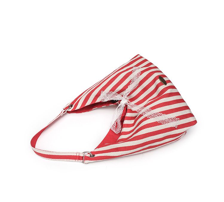 Striped Double-Sided Canvas Tote Bag_voghion.com