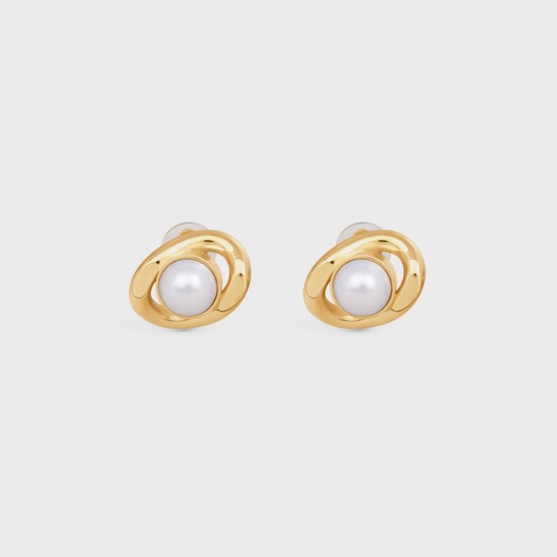 Gioielli da donna - Eleganti orecchini in ottone con perle cave irregolari placcati in oro 18 carati, design minimalista con clip, semplici orecchini a clip con perle da indossare tutti i giorni_voghion.com