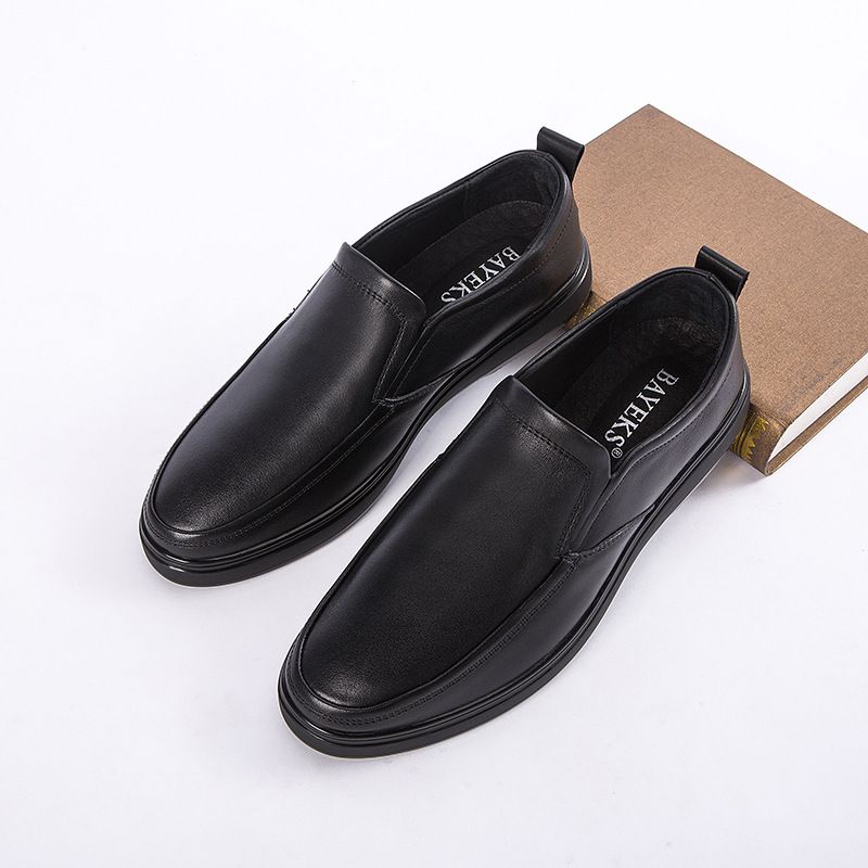 Voyage 2025 Autunno Inverno Nuove Scarpe Casual da Lavoro in Pelle Slip-On Comode e Lucide per Uomini di Mezza Età e Anziani_voghion.com