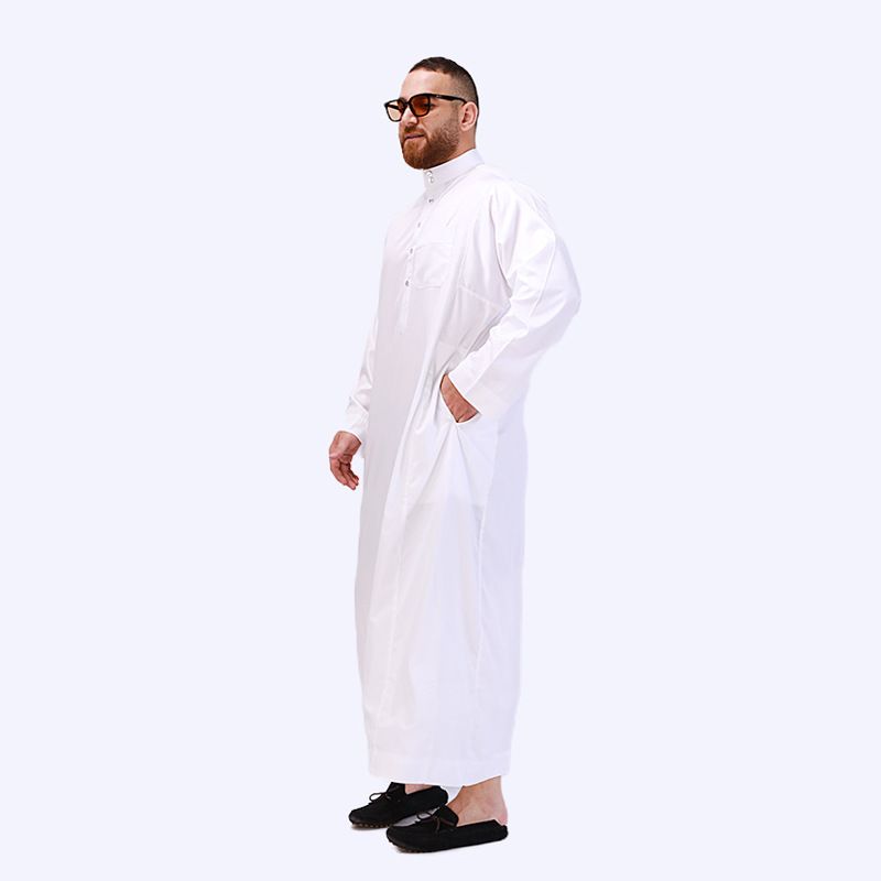 Men's moslem New white robe fashion menswear Muslim robe Disdash wholesale_voghion.com