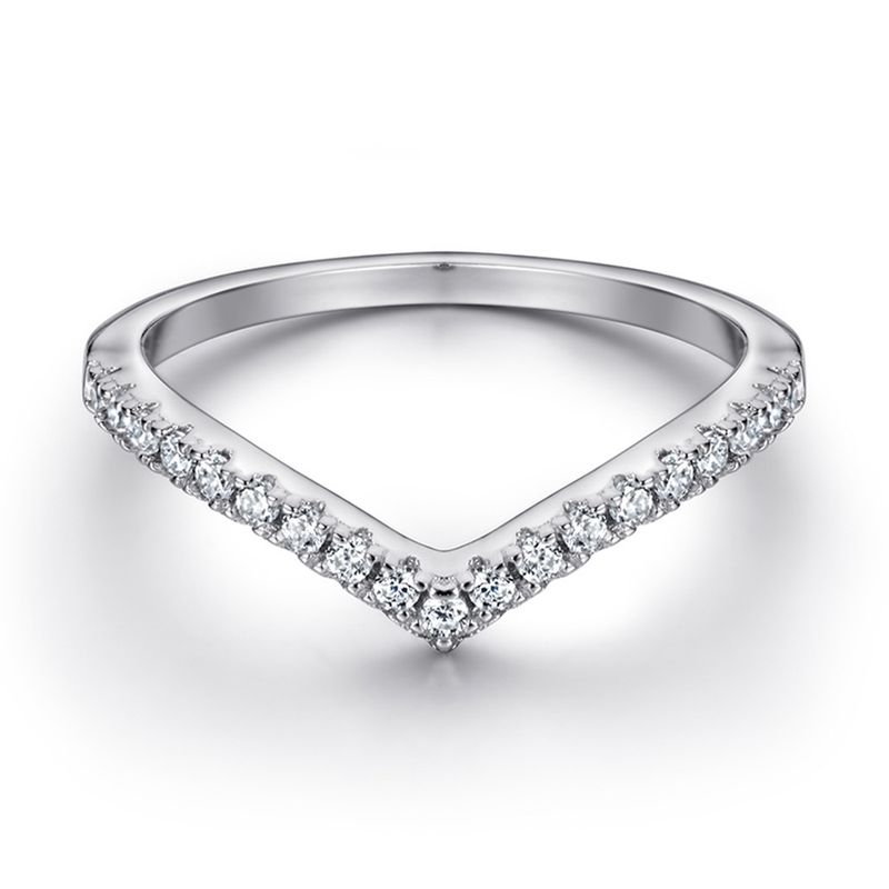 Set di anelli simmetrici con diamanti - Anelli impilabili in argento sterling 925 (3 pezzi)_voghion.com