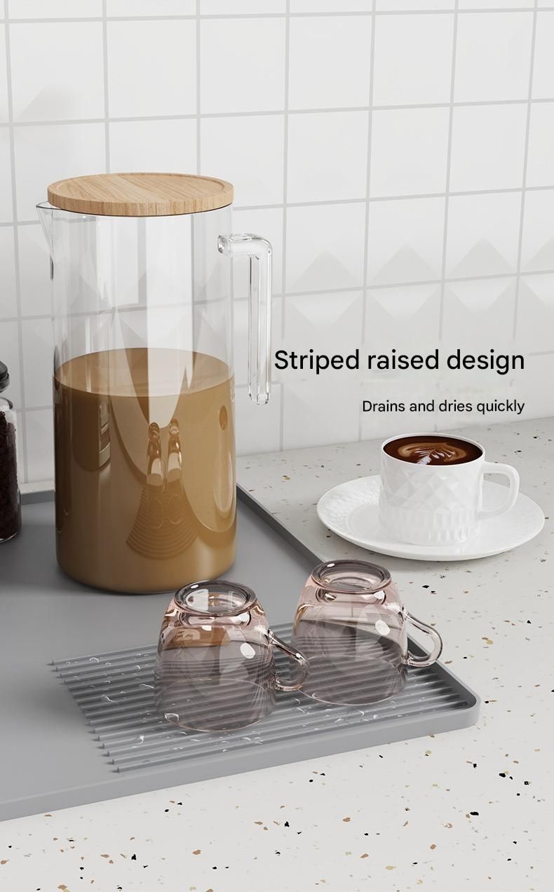Abtropfmatte für Kaffeemaschinen – rutschfeste, hitzebeständige Silikonunterlage für Espressomaschinen, Kaffeebar, Arbeitsplattenschutz, wasserdichte Küchenmatte_voghion.com