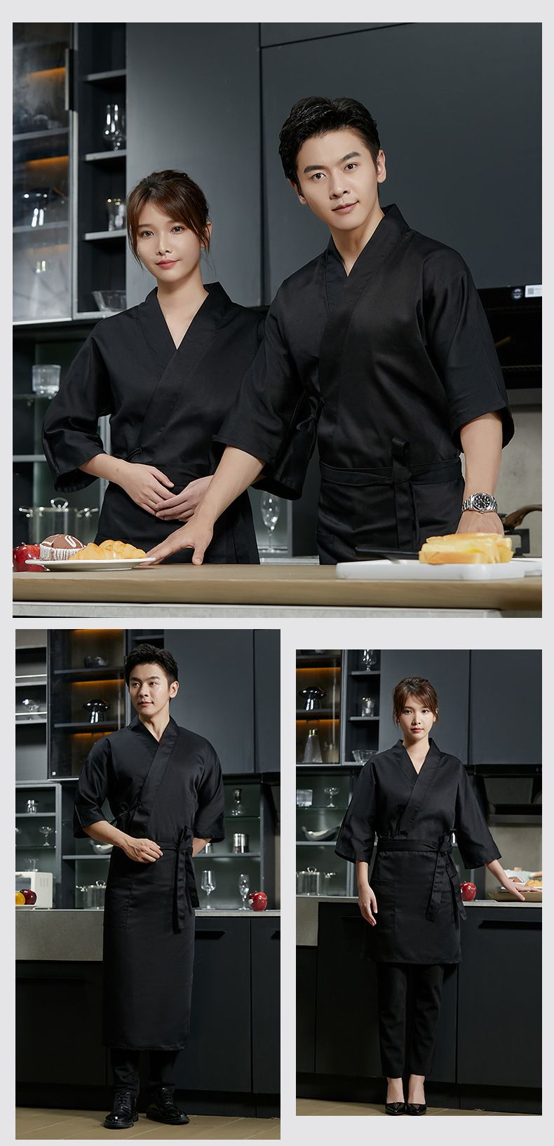 Men's Clothing Work Clothes, Japanese Restaurant Chef Clothes, Sushi Restaurant, Sashimi Barbecue Restaurant, Work Clothes, Kimono, Izakaya Clothes_voghion.com