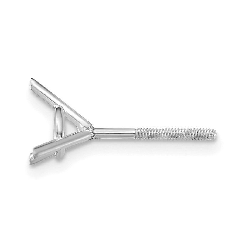 18kw Round, 3-Prong W/Heavy Threaded Post .62ct. Earring Setting_voghion.com