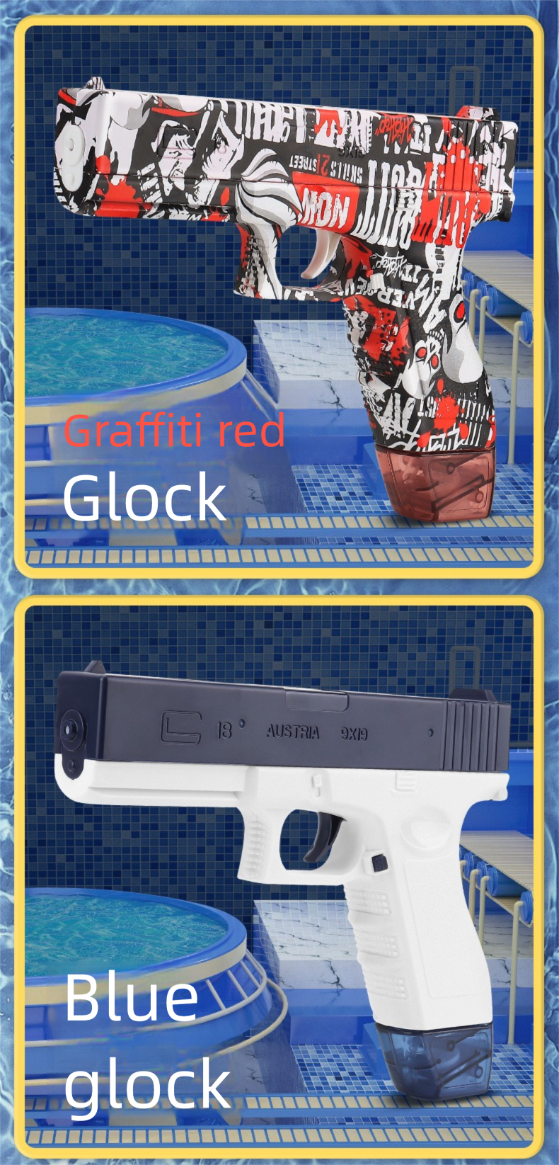 Electric Glock Children's Toy Large Capacity Repeating Water Gun Beach Summer_voghion.com