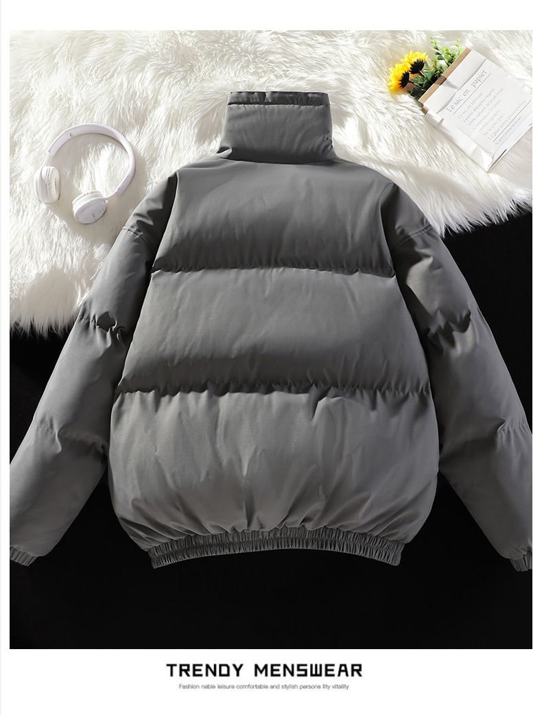 Unisex Oversized Stand Collar Winter Padded Coat - Warm Polyester Filler, Loose Fit, Plus Size (M-8XL), Multiple Colors_voghion.com