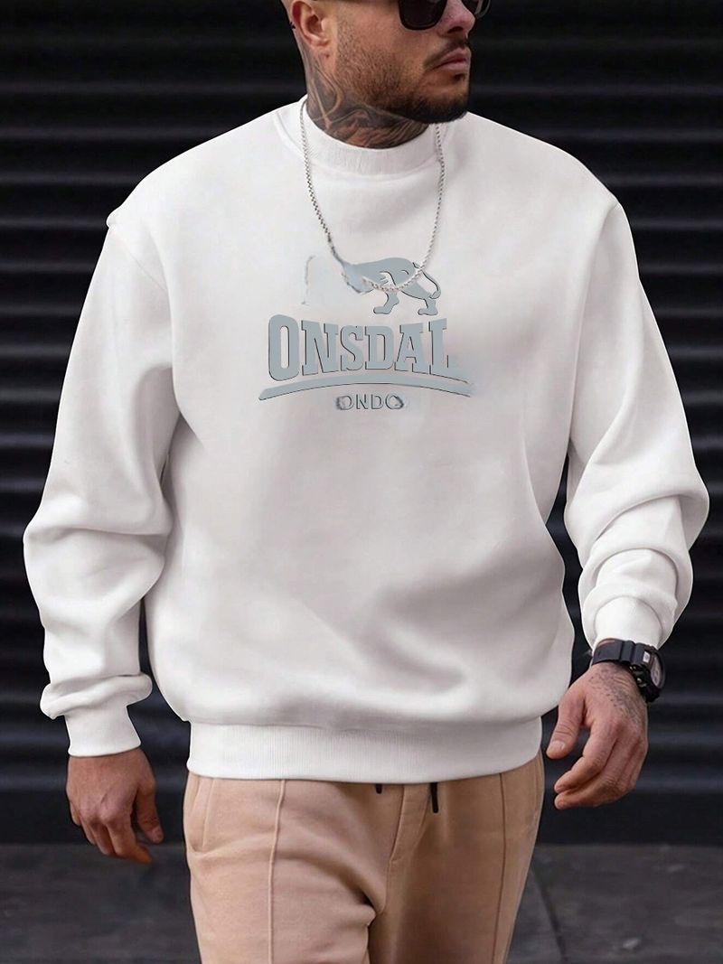Polar Fleece Einfarbig Rundhals Pullover Herren Candy Baumwolle Langarm Arbeitskleidung_voghion.com