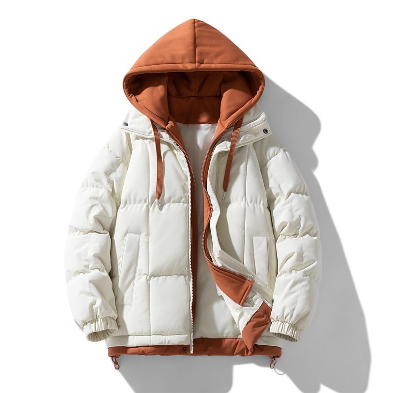 Veste épaisse pour homme pour l'hiver, veste matelassée en coton à capuche, parka coupe-vent ample et tendance_voghion.com
