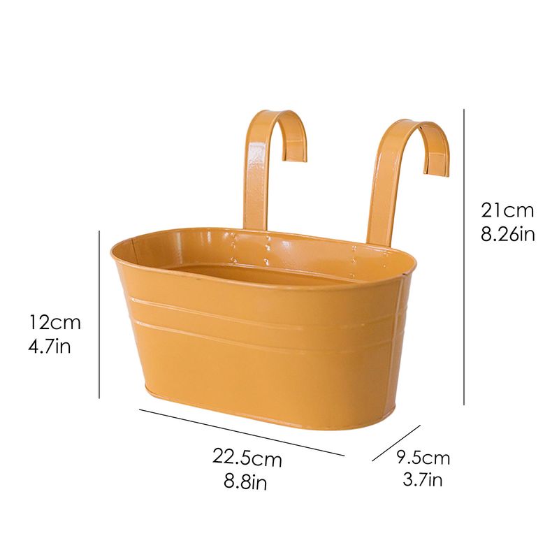 Metallener Blumen-Wandhänger, Hängekorb für Blumentöpfe, Pflanzen, Eimer, Garten-Pflanzgefäße aus Zinn, Balkon-Hängekorb für Sukkulenten_voghion.com