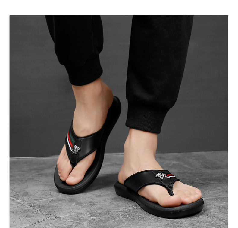 2023 Hersteller Großhandel rutschfeste Oberbekleidung Schleifen Herren-Flip-Flops Physisches Geschäft mit neuen Qualitätswaren, Flip-Flops, Sandalen und Hausschuhen_voghion.com