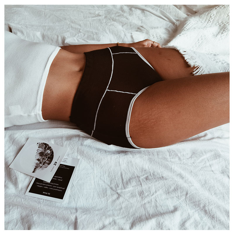 Women's clothing cotton inseam high waist women's cotton sexy and comfortable hip-covering underwear thin belly-control briefs_voghion.com