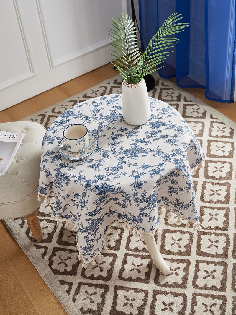 Tovaglia floreale – Copritavolo in policotone resistente al calore per tavoli da pranzo e da caffè – Antiscivolo, lavabile in lavatrice – Decorazione boho e rustica_voghion.com