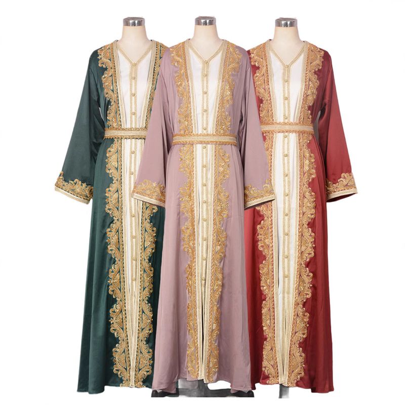 Robe Clothing Factory Muslim Women's New Beaded Two Piece Party Dress_voghion.com
