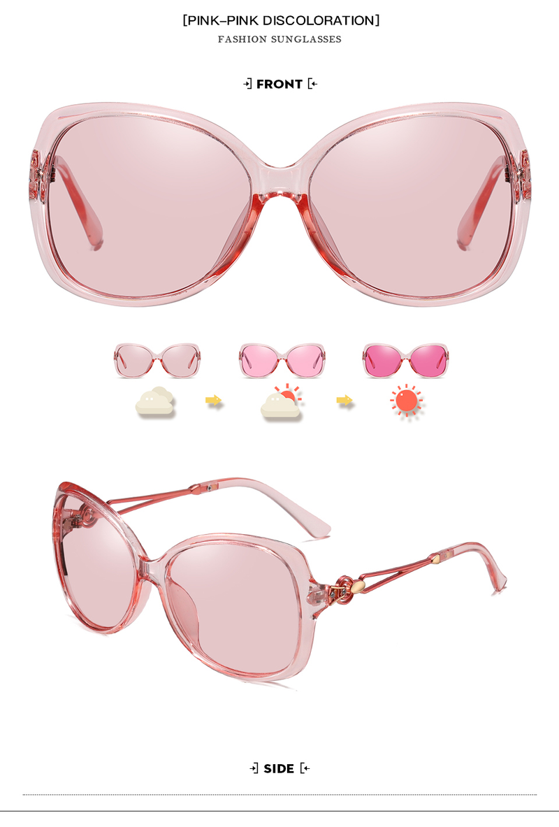 LIOUMO Occhiali da sole da donna polarizzati femminili Glae fotocromatici Shopping Eyewear Fahion Tea Frame UV400 zonnebril_voghion.com